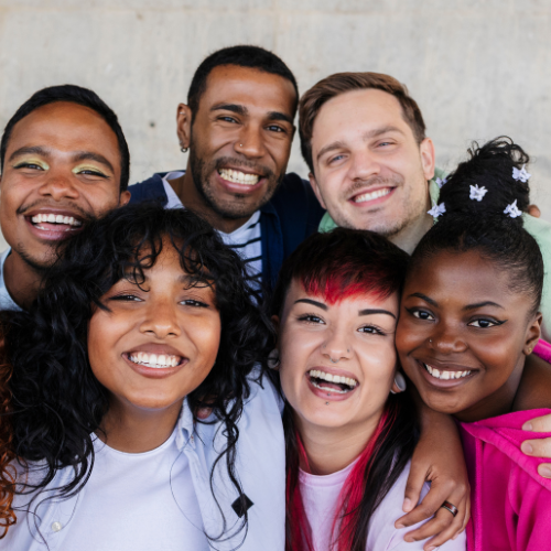 a group of 6 people posing for a picture