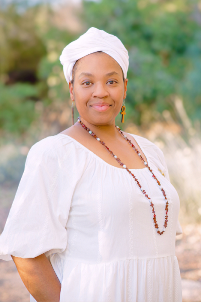 Lakisa Muhammad standing in the desert